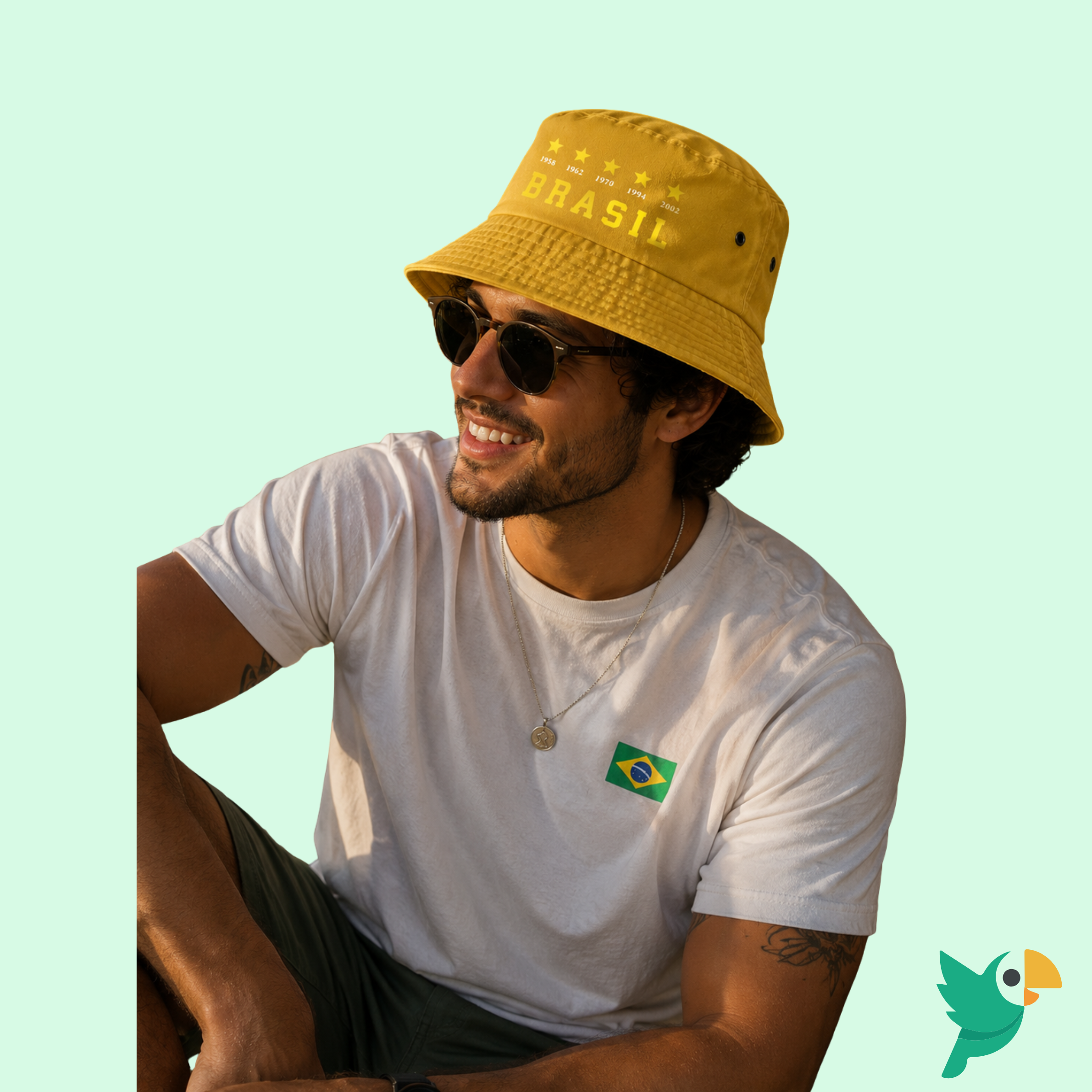 CHAPÉU UNISSEX BRASIL AMARELO