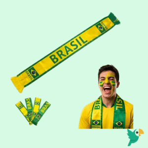 CACHECOL BRASIL COPA FAIXA VERDE AMARELO POLIESTER 138X14CM