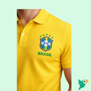 CAMISA CAMISETA POLO PIQUET MASCULINA BRASIL COPA BASICA